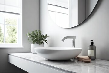Obraz na płótnie Canvas Modern bathroom interior style. Generate Ai