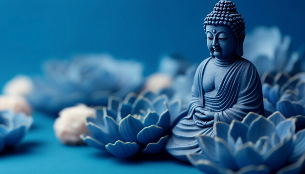 buddhism background with buddha and lotus