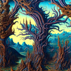 Alien Planet, Generative AI Illustration