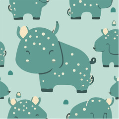 cute simple rhinoceros pattern, cartoon, minimal, decorate blankets, carpets, for kids, theme print design
