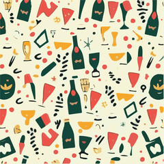 cute simple new years eve pattern, cartoon, minimal, decorate blankets, carpets, for kids, theme print design

