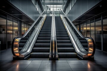 Modern escalator mall. Generate Ai