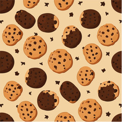 cute simple national chocolate chip cookie day pattern, cartoon, minimal, decorate blankets, carpets, for kids, theme print design
