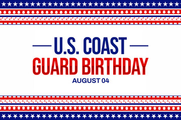 United States Coast Guard Birthday patriotic wallpaper in traditional border style with typography in the center.