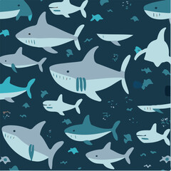 cute simple shark pattern, cartoon, minimal, decorate blankets, carpets, for kids, theme print design
