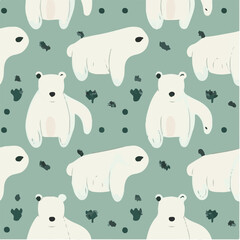 cute simple polar bear pattern, cartoon, minimal, decorate blankets, carpets, for kids, theme print design
