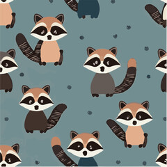 cute simple raccoon pattern, cartoon, minimal, decorate blankets, carpets, for kids, theme print design
