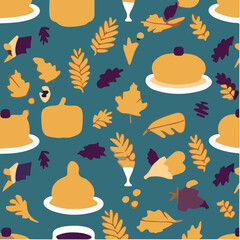 cute simple thanksgiving pattern, cartoon, minimal, decorate blankets, carpets, for kids, theme print design
