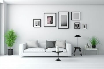 Modern white living room. Generate Ai
