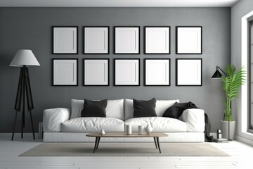 Modern white living room design. Generate Ai
