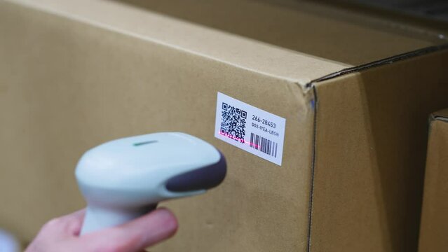 Reading barcode with barcode reader.