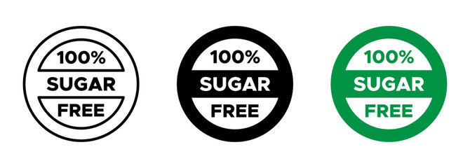 Sugar free label vector signs set