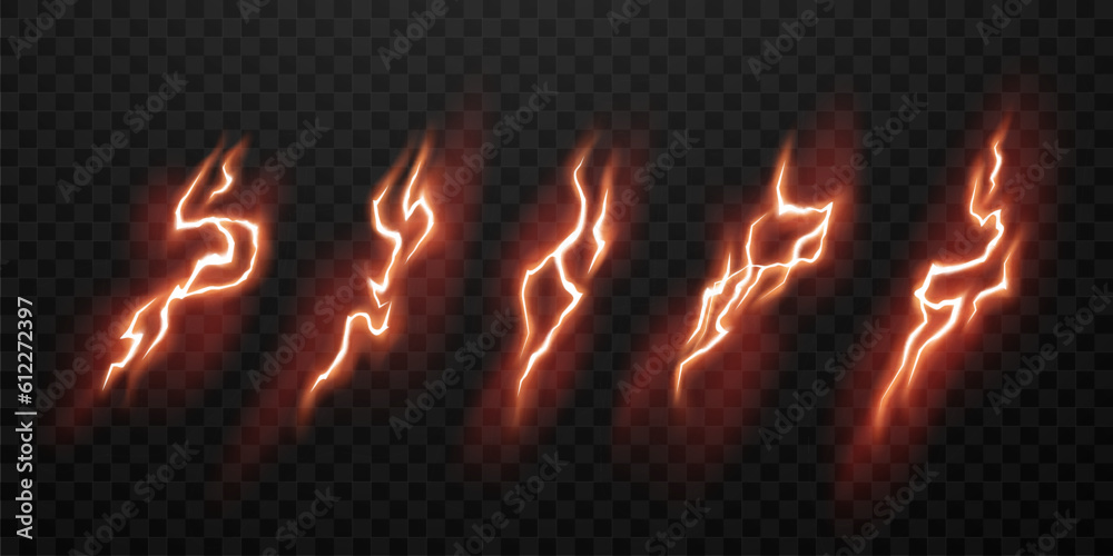 Wall mural lightning light effect background realistic flash with lightning electric explosion vector illustrat
