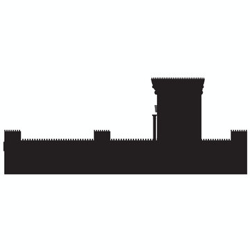 The Jewish Holy Temple in Jerusalem. Black vector silhouette.
on a white background. isolated.