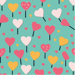 Plakat cute simple valentines day pattern, cartoon, minimal, decorate blankets, carpets, for kids, theme print design 