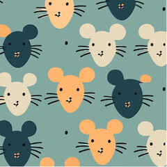 cute simple rat pattern, cartoon, minimal, decorate blankets, carpets, for kids, theme print design

