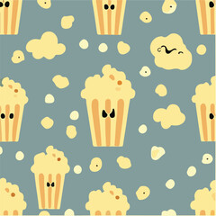 cute simple national popcorn day pattern, cartoon, minimal, decorate blankets, carpets, for kids, theme print design
