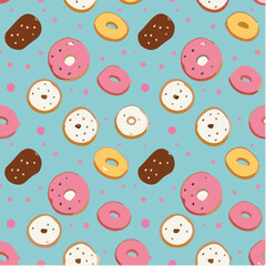 cute simple national doughnut day pattern, cartoon, minimal, decorate blankets, carpets, for kids, theme print design
