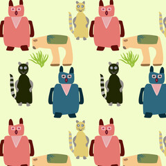 Seamless funny pattern vector illustration