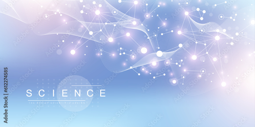 Poster Global network background. Social network communication in the global business concept. Big data visualization. Internet technology. Vector illustration.