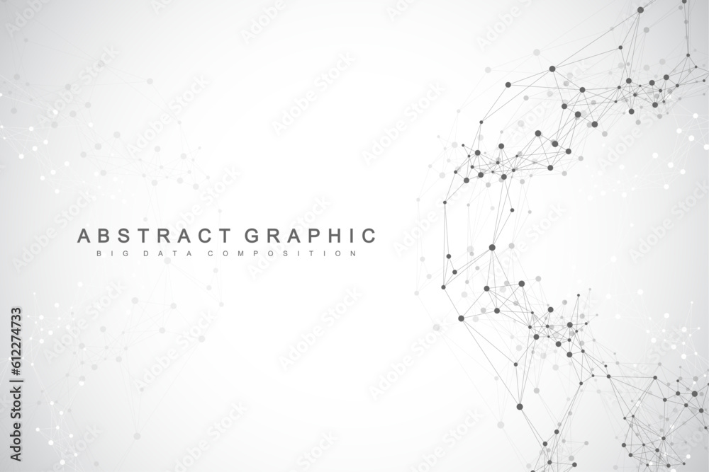 Aufkleber Global network background. Social network communication in the global business concept. Big data visualization. Internet technology. Vector illustration.