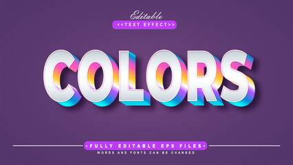 3d colorcolorful gradient color  text effect.typhography logo