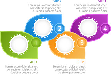 Colourful biodiversity infographic chart design template. Wildlife info. Abstract vector infochart with blank copy spaces. Instructional graphics with 4 step sequence. Visual data presentation