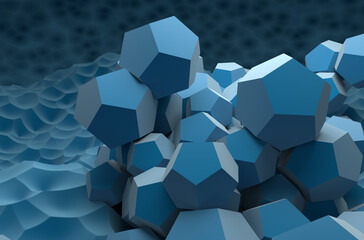 Gas hydrate crystals - closeup view 3d illustration