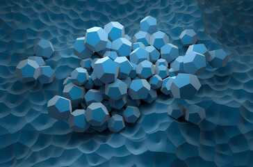 Gas hydrate crystals - isometric view 3d illustration - obrazy, fototapety, plakaty