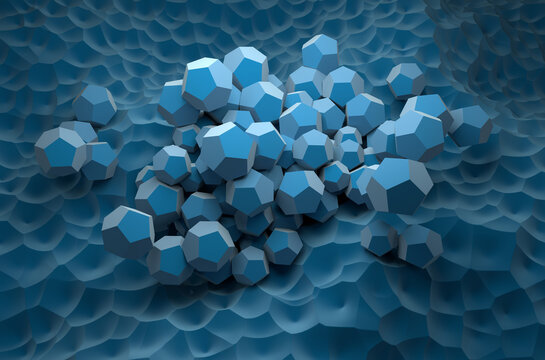 Gas hydrate crystals - isometric view 3d illustration