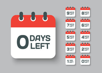 Countdown daily page calendar icon - 0 days left