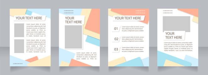 Hairdressing service promo blank brochure layout design. Hair style. Vertical poster template set with empty copy space for text. Premade corporate reports collection. Editable flyer paper pages