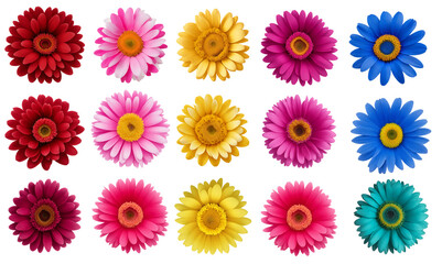 Fototapeta na wymiar set of colorful daisy flowers, Generative AI