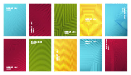 Geometric line banner template collection. Set of poster line template