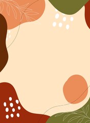 design background, background for the opening, abstraction, minimalism, lines, colored spots, twig line of white, spots of green and brown 