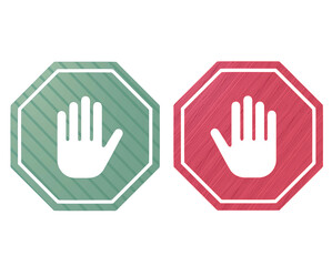Obraz premium Stop signage, hand icon