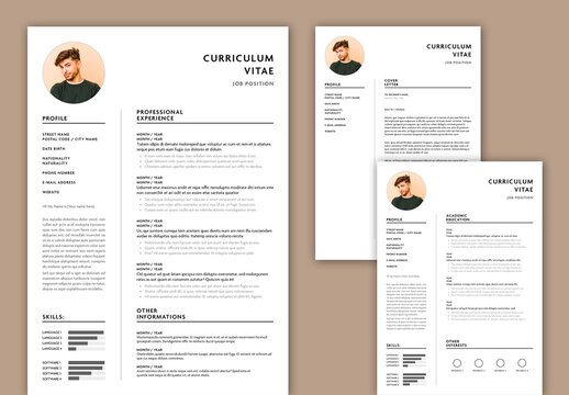 Professional Resume CV and Cover Letter Template Layout