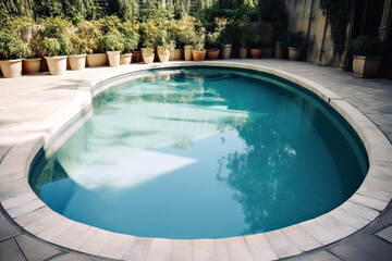 Obraz na płótnie Canvas modern house with swimming pool. ai