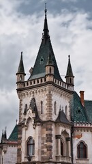 Fototapeta na wymiar Historic tower of the old villa in Kosice, Slovakia