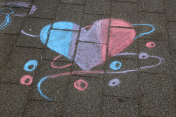 herz in blau lila und pink