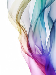 Abstract colorful translucent textile texture on white background. Created with Generative AI technology