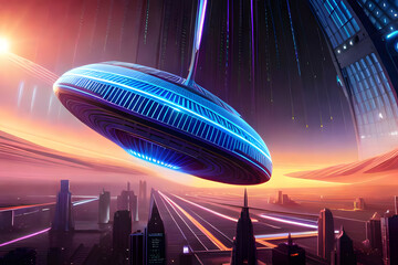 ufo in the city