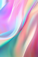 Iridescent chrome wavy gradient soft fabric texture abstract background. Created with Generative AI technology