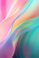 Fototapeta premium Iridescent chrome wavy gradient soft fabric texture abstract background. Created with Generative AI technology