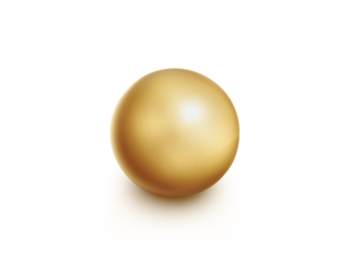 Golden sphere, transparent background