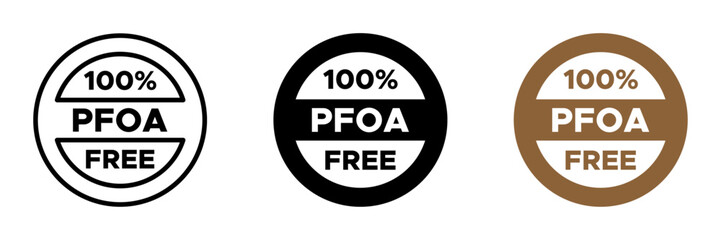 PFOA free vector illustrations. Perfluorooctanoic acid label signs