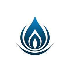 minimalist blue flame logo vector illustration template design