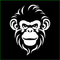 monkey head clothing business logo vector illustration template design