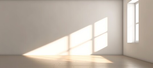 Naklejka na ściany i meble Shiny window shadows on white room. Generative AI technology. 