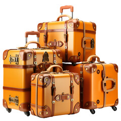 Vintage travel luxury luggage suitcases. Generative ai art.